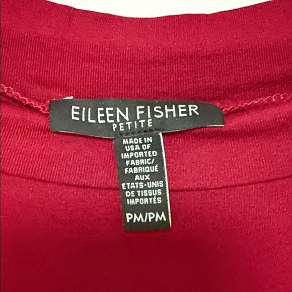 Eileen Fisher Women’s Mock T-Neck Tunic-Lightweight Top Jersey Red-Size Petite M - Picture 2 of 6
